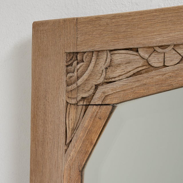 Art Nouveau 19th Century France Art Nouveau Amber Wood Mirror For Sale - Image 3 of 7
