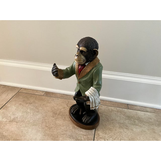 Green Vintage Bombay Co. "Winston, the Monkey Butler" Wine Holder For Sale - Image 8 of 8