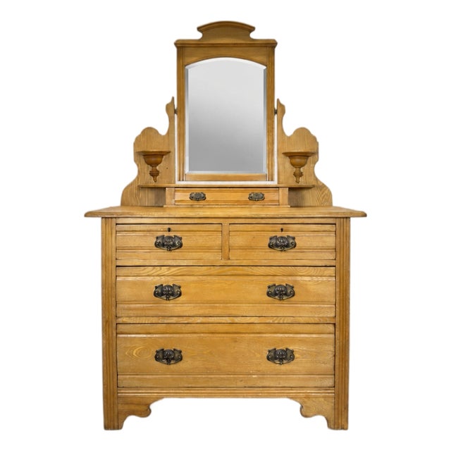 Antique English Pine Dressing Table For Sale