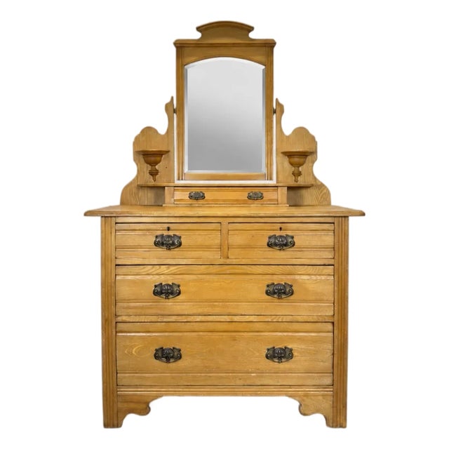 Antique English Pine Dressing Table Circa 1905 For Sale
