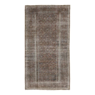 Antique Malayer Hand-Knotted Wool Accent Rug With Worn Distressed Patina For Sale