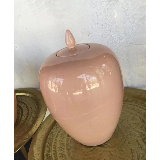 Italian Ceramic Ginger Jar in Blush Pink For Sale - Image 4 of 5