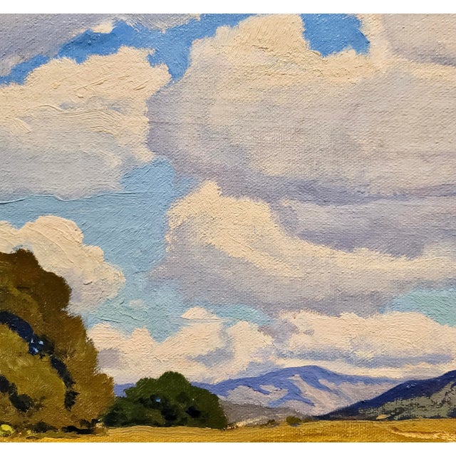 1930s Arthur Hill Gilbert -1930s California Farm Landscape With Oaks -Oil Painting For Sale - Image 5 of 9