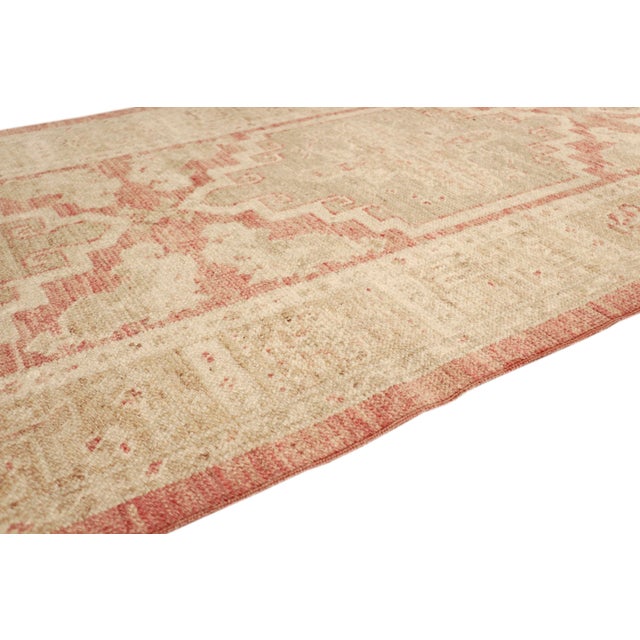 Pasargad Home Oushak Coral Wool Area Rug- 2'11" X 12' 9" For Sale - Image 4 of 7