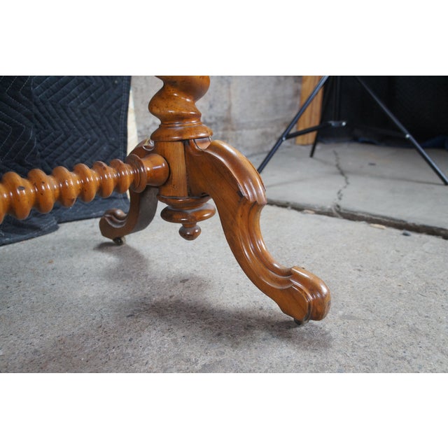 Antique Victorian Walnut Marble Washstand Dry Sink Drybar Parlor Stand 48" For Sale - Image 12 of 16