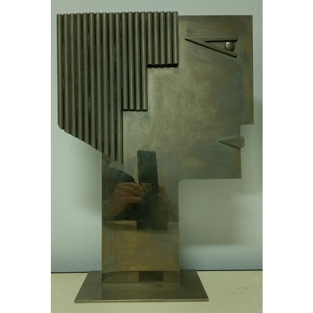 Mid-Century Modern 1970s Austria Pair Modernist Profile Head Sculptures tamped Hagenauer Wien - a Pair For Sale - Image 3 of 14