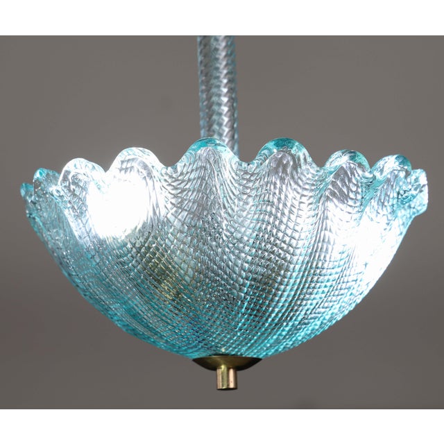 1950 Rare Blu Pendant Light Murano Glass by Barovier E Toso For Sale - Image 4 of 14