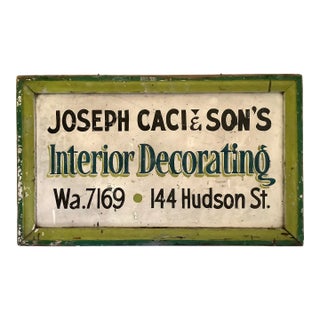 Circa 1930s Interior Design Sign For Sale