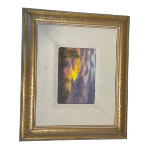 Jerry McWilliams Oil Painting of Taos”Spring Sunset 1992, Framed