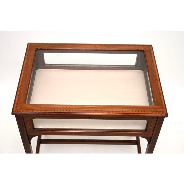 Wood Antique Edwardian Inlaid Jewelry Display Table, 1900 For Sale - Image 7 of 11