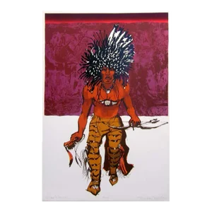 Dean Meeker Dog Dancer H.Signed Intaglio Collagraph Artwork