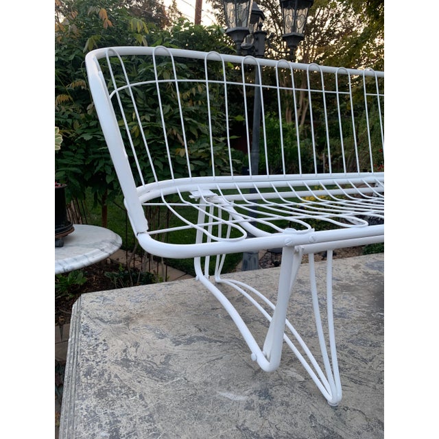 White Homecrest Metal Wire Glider Sofa Attributed to Homecrest For Sale - Image 8 of 9