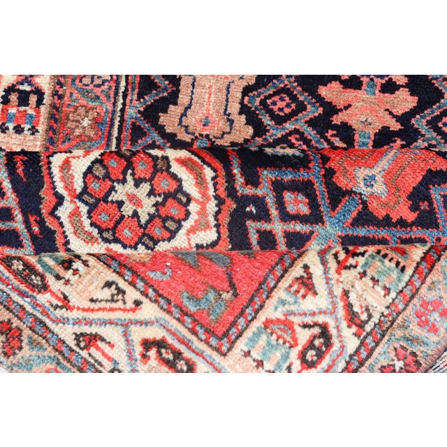 Antique Persian Malayer Runner With Sub-Geometric All-Over Design in Navy Color 3'1 X 12'9 For Sale - Image 13 of 14