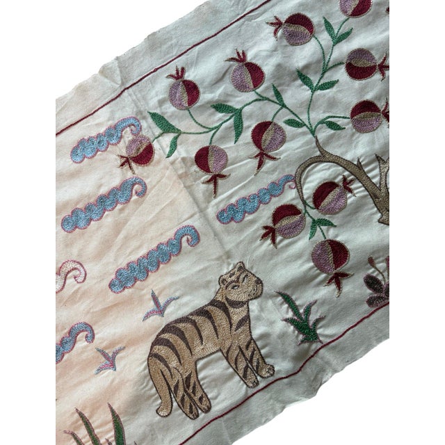 Mid-Century Modern Gold Tiger Suzani Wall Hanging For Sale - Image 3 of 6