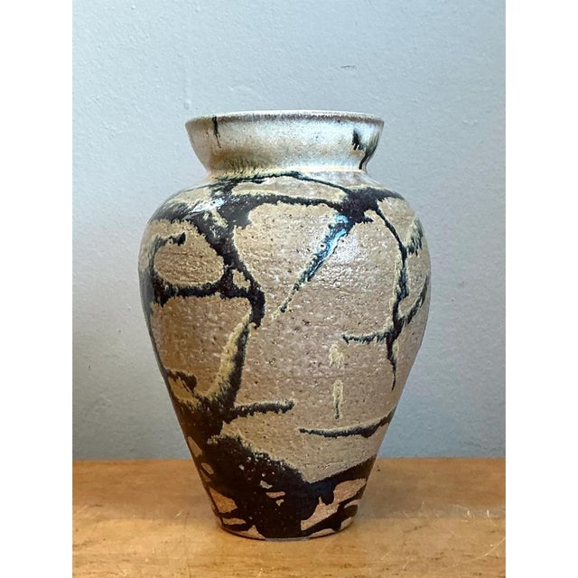Ceramic Vintage Abstract Glazed Ceramic Vase For Sale - Image 7 of 12