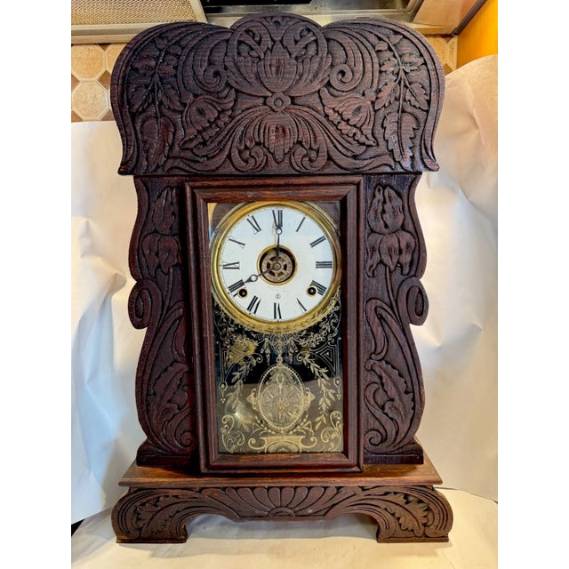 Antique Gilbert Parlor Mantel Clock For Sale - Image 9 of 9