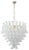 White and Crystal Color Murano Glass Petal Chandelier, Italy, 1990s For Sale