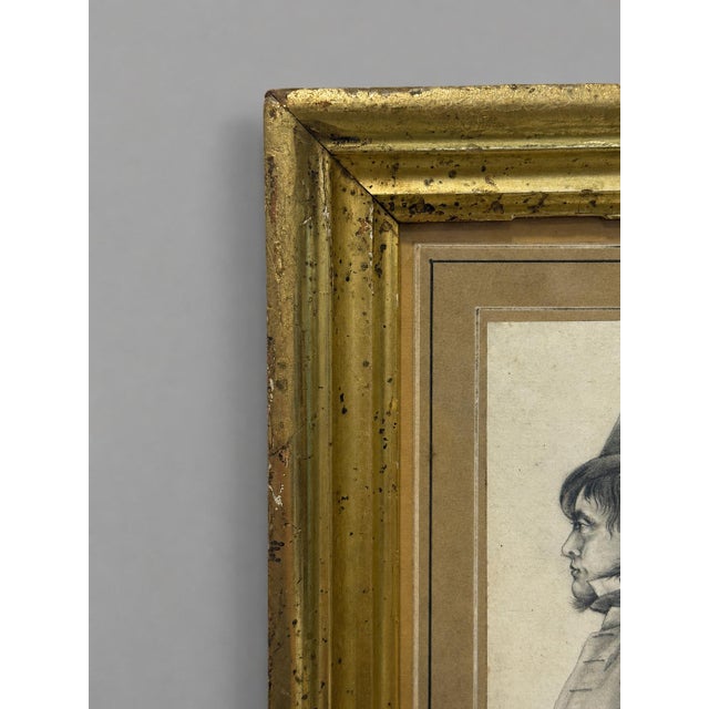 British Regency Profile Portrait Drawing of a Gentleman in a Top Hat C 1820-1830 For Sale - Image 4 of 5