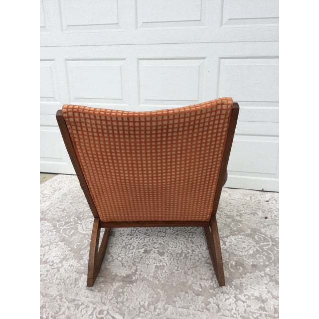 Wood Vintage Mid-Century Modern Walnut Rocking Chair For Sale - Image 7 of 11
