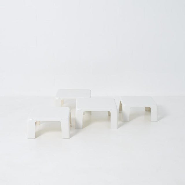 White Quattro Gatti or Nesting Tables by Mario Bellini for B&B Italia / C&B Italia, 1960s, Set of 4 For Sale - Image 6 of 18