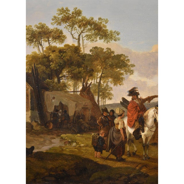 Claude Michel Hamon Duplessis, Landscapes, 1790, Oil on Board Paintings, Set of 2 For Sale - Image 9 of 15