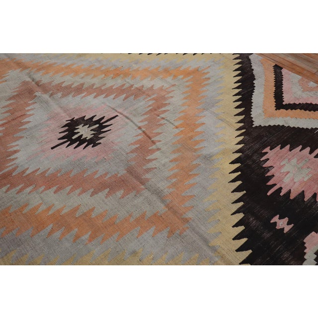 Brown Turkish Room Size Antique Kilim - 9' x 11'2" For Sale - Image 8 of 18