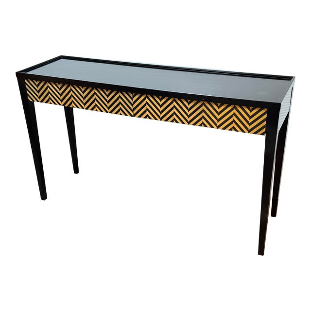 J C Modern Alexander Julian Collection Herringbone Console Table For Sale