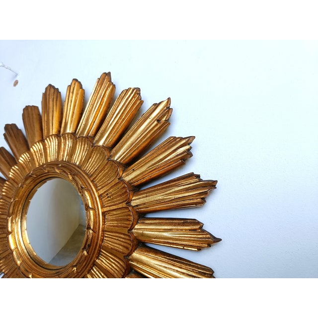 Vintage Gilt Sunburst Mirror, 1960s For Sale - Image 14 of 15