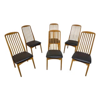 Vintage Swedish Modern Oak Dining Chairs - Set of 6 For Sale