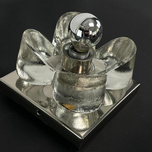 Glass Model 88159 Wall and Ceiling Light attributed to Simon & Scgelle for Sische, 1960s For Sale - Image 4 of 11