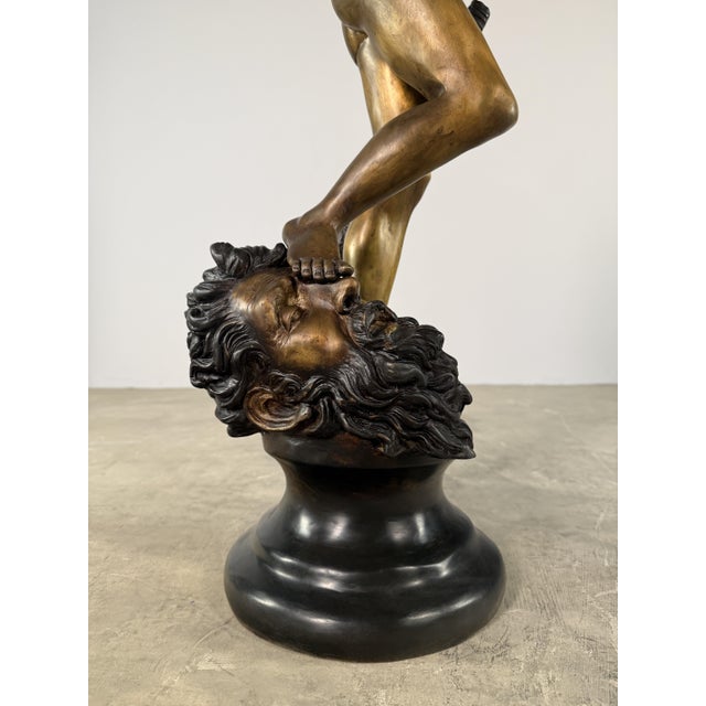 Late 20th Century David and Goliath Bronze Sculpture, After Antonin Mercié - 38” Tall, Classical Figure For Sale - Image 5 of 16