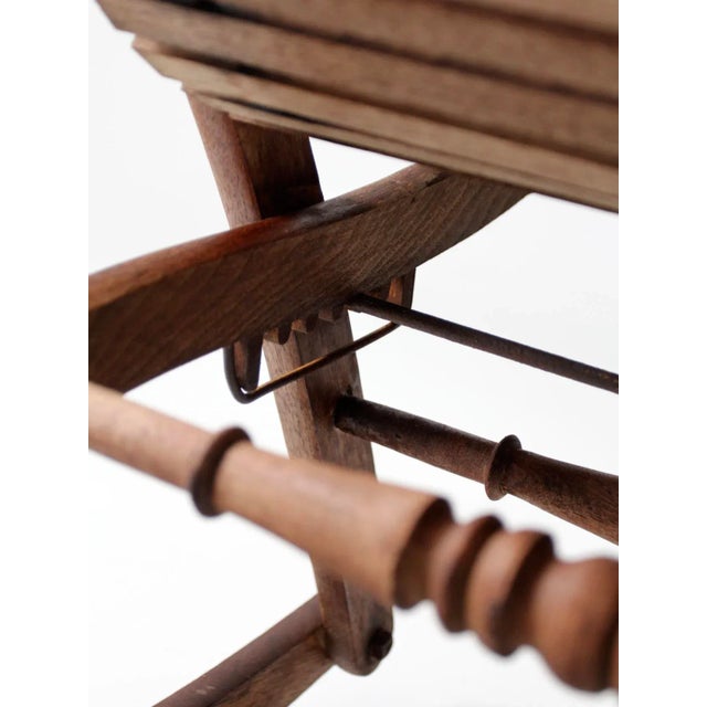 Brown Antique Slat Rocking Chair For Sale - Image 8 of 13