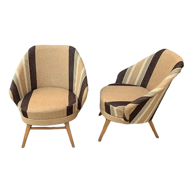 Set of Mid-Century Lounge Chairs, 1950s Set of 2 For Sale