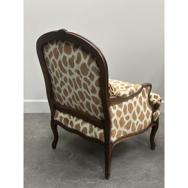 Textile Louis XV Style Armchairs in Giraffe Velvet Upholstery, France, 1950s, Set of 2 For Sale - Image 7 of 16