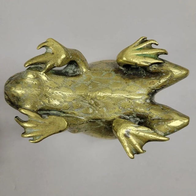Pair Antique Chinese Bronze Toads or Frogs For Sale In Raleigh - Image 6 of 9