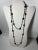 1920s Antique Opera Chain Necklace Black Lacquer Beads For Sale - Image 4 of 9