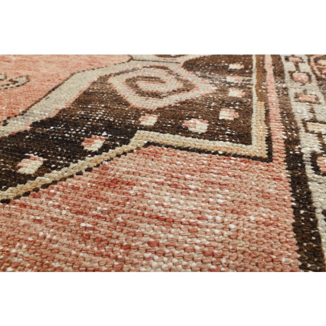 Orange Orange Brown Turkish Vintage Handmade Wool Runner Rug For Sale - Image 8 of 10