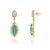 Green 14k Yellow Gold 6.9ct Emerald & 3.24ct Diamond Art Deco Earrings- 2 Pieces For Sale - Image 8 of 14