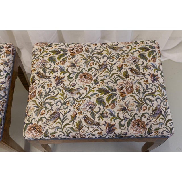 Blue Set of Danish Rococo Style Stools in Birch, 1870s For Sale - Image 8 of 18