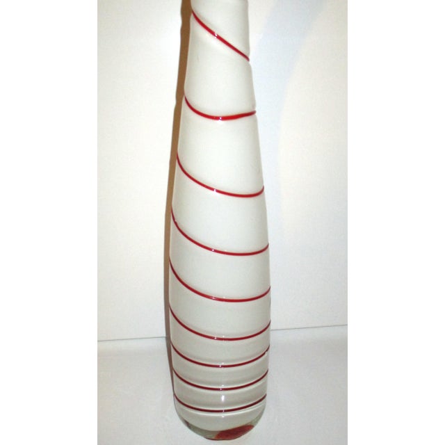 Art Glass Murano Glass Striped Peppermint White Red Vases 2