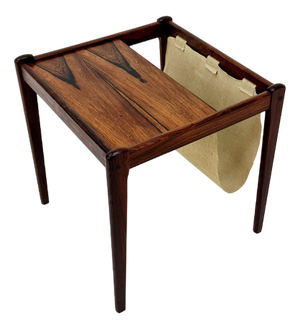 Mid-Century Danish Side Table with Magazine Rack, 1960s