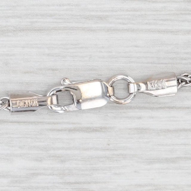 Wheat Chain Necklace 29.75" 1.4mm 14k White Gold For Sale - Image 4 of 6