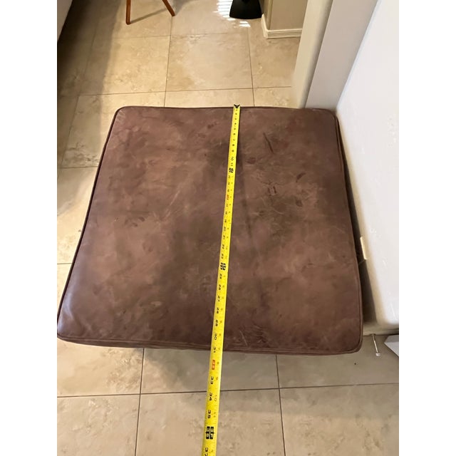 1990s Palecek Presidents Stick Reed Rattan Nantucket Ottoman Footstool For Sale - Image 10 of 12