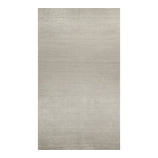 2010s Rug & Kilim’s Plain Modern Rug in Solid Silver-Gray Tone-on-Tone - 11x19 For Sale