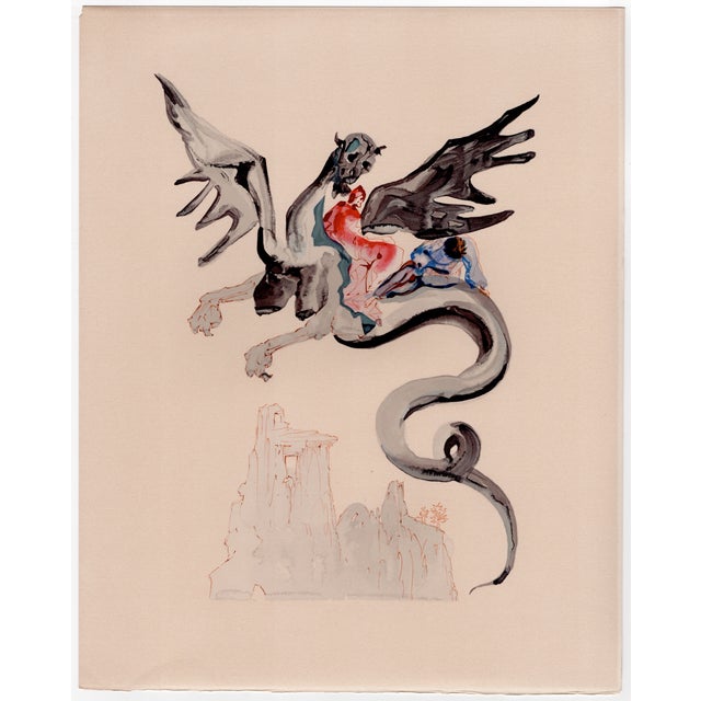 S. Dali, On the Back of Geryon, 1964, Woodcut For Sale