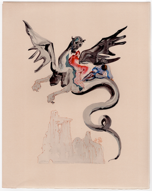 S. Dali, On the Back of Geryon, 1964, Woodcut