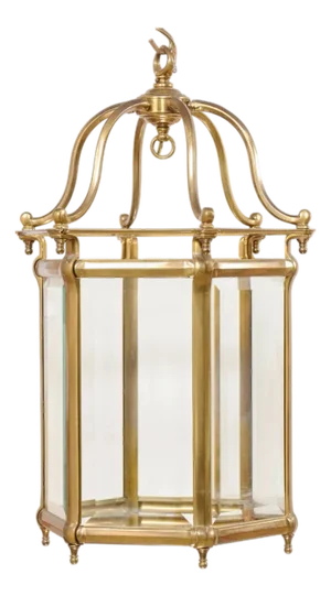 Late 20th Century American-Made Neoclassical Style Brass Lantern