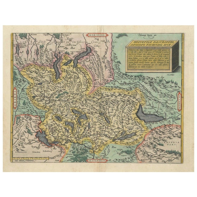 Map of Switzerland by Ortelius, 1584 For Sale