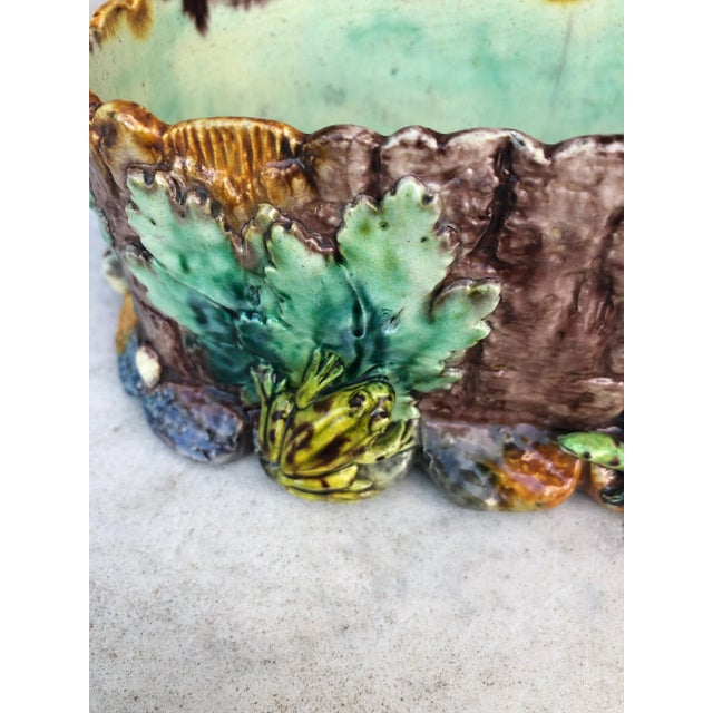 Ceramic 19th Century Majolica Palissy Jardiniere Thomas Sergent For Sale - Image 7 of 12
