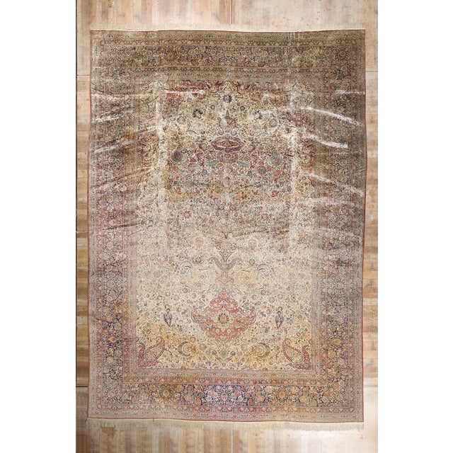 Vintage Chinese Silk Qum Rug, 14'03 X 20'01 For Sale - Image 10 of 10